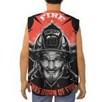 Firefighter Devil Print Sleeveless Baseball Jersey