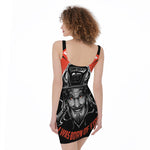 Firefighter Devil Print Sleeveless Bodycon Dress