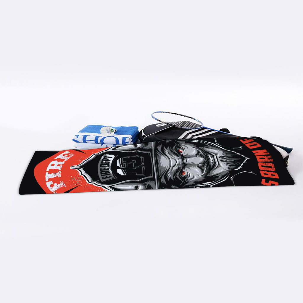 Firefighter Devil Print Sports Towel