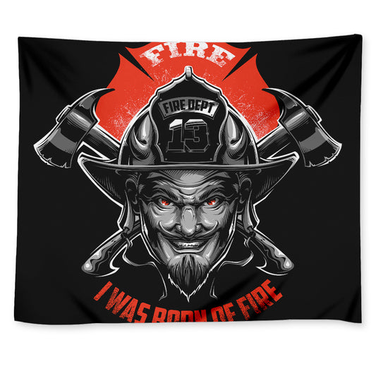 Firefighter Devil Print Tapestry