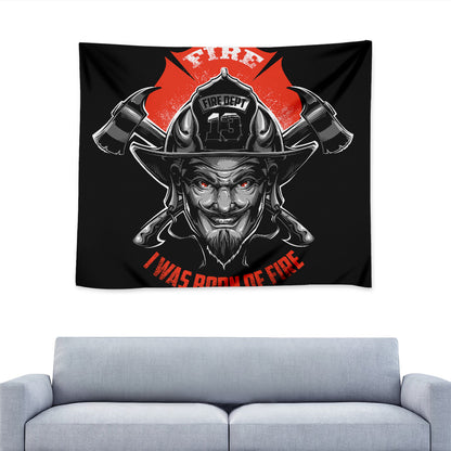 Firefighter Devil Print Tapestry