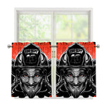 Firefighter Devil Print Tier Curtains