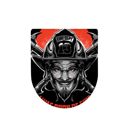 Firefighter Devil Print Toilet Lid Cover
