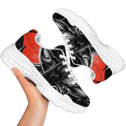 Firefighter Devil Print White Chunky Shoes