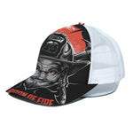 Firefighter Devil Print White Mesh Trucker Cap