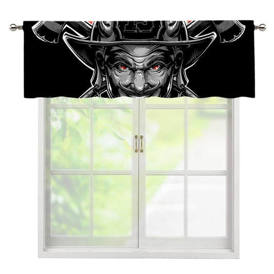 Firefighter Devil Print Window Valance