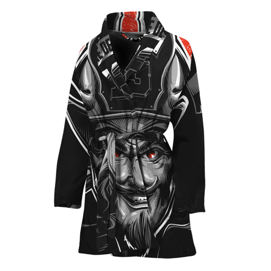 Firefighter Devil Print Women's Bathrobe