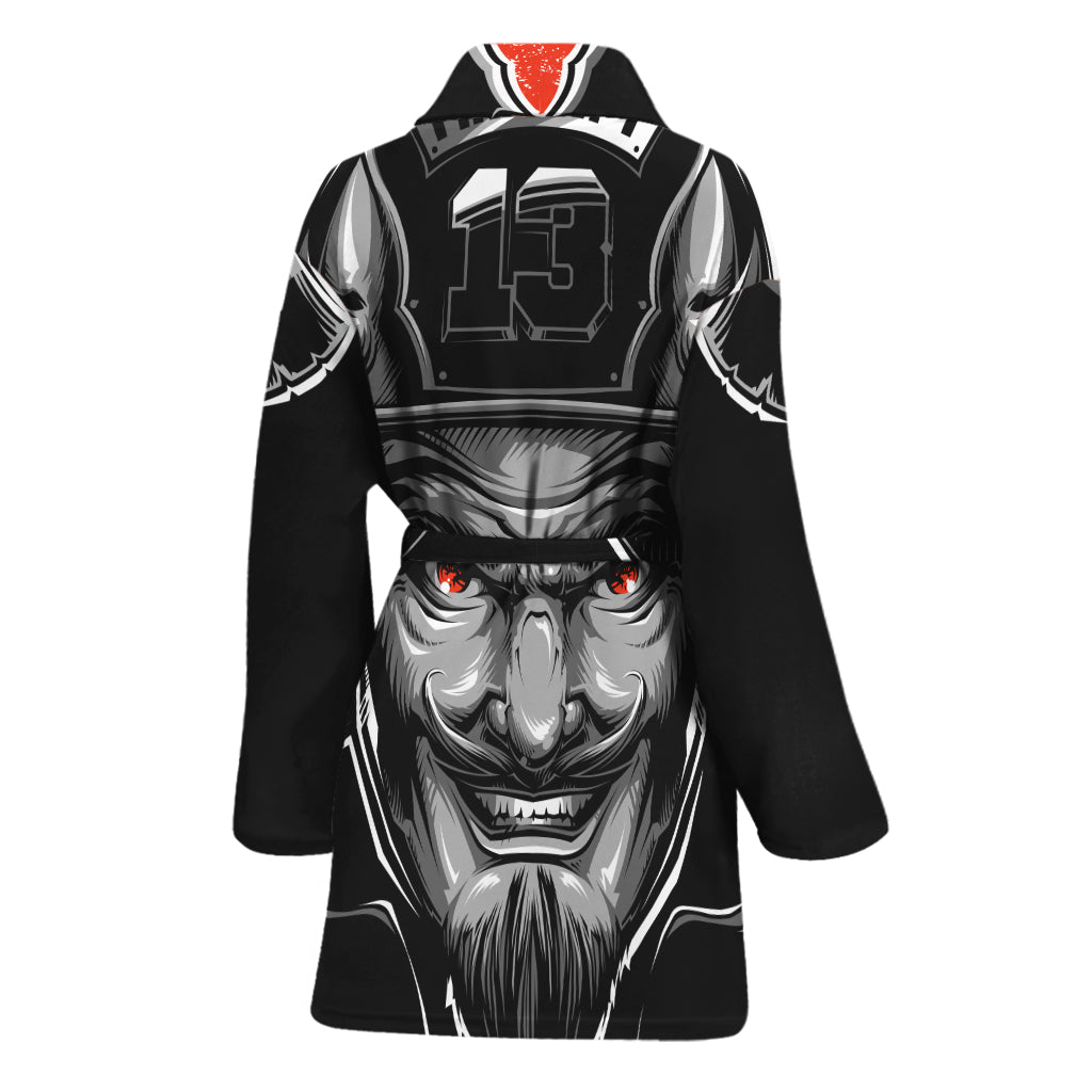 Firefighter Devil Print Women's Bathrobe