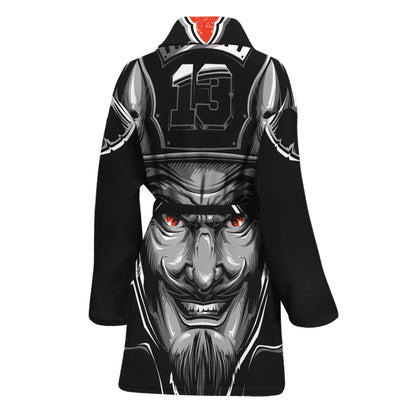 Firefighter Devil Print Women's Bathrobe