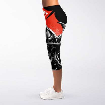 Firefighter Devil Print Women's Capri Leggings