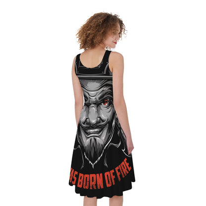 Firefighter Devil Print Women's Sleeveless Dress
