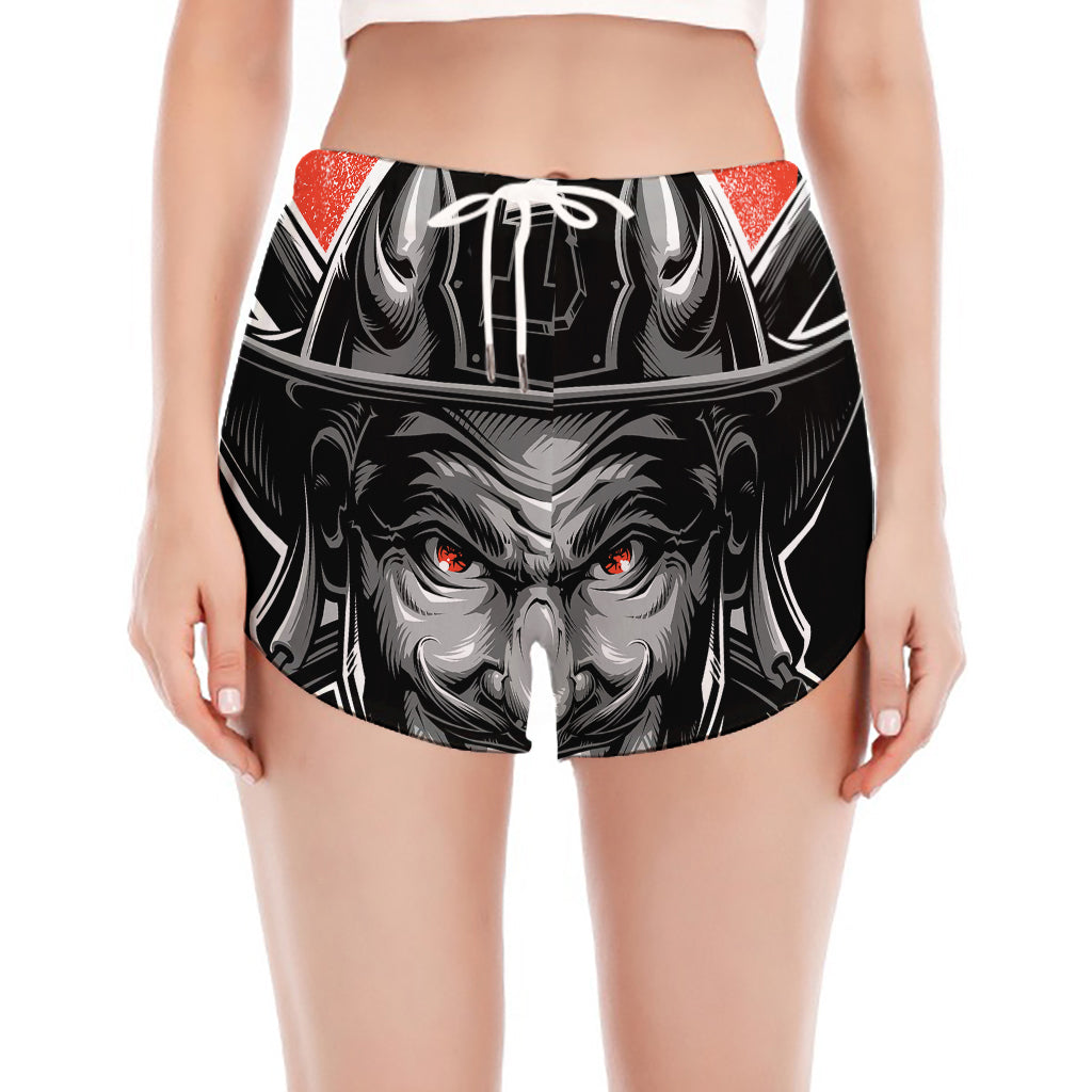 Firefighter Devil Print Women's Split Running Shorts