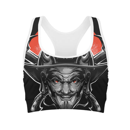 Firefighter Devil Print Women's Sports Bra