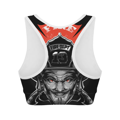 Firefighter Devil Print Women's Sports Bra