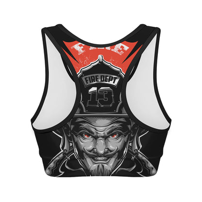 Firefighter Devil Print Women's Sports Bra
