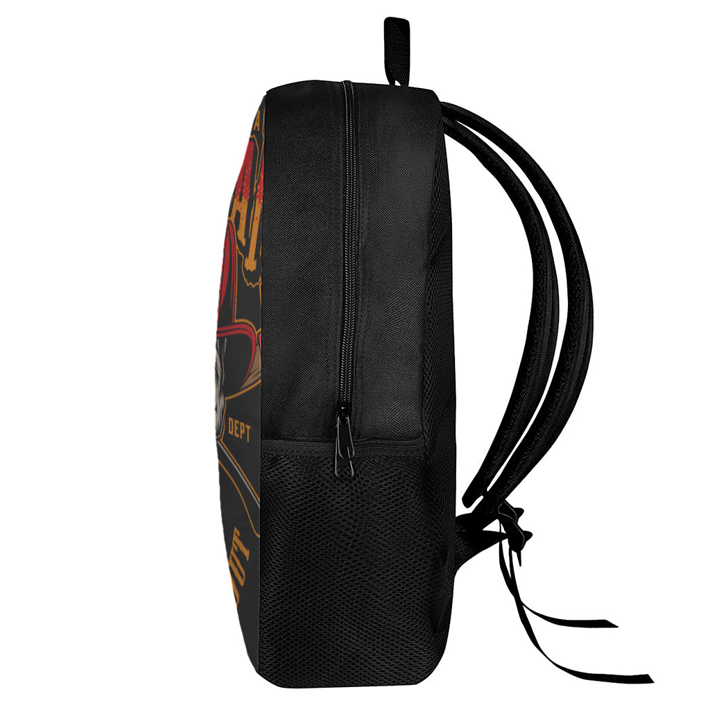 Firefighter First In Last Out Print 17 Inch Backpack