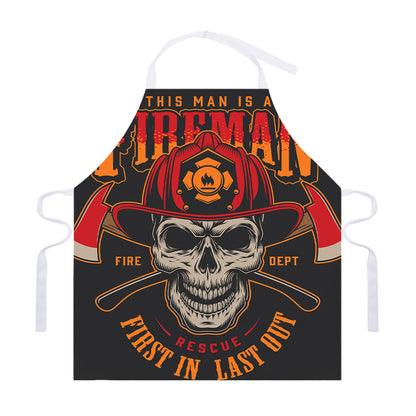 Firefighter First In Last Out Print Adjustable Apron