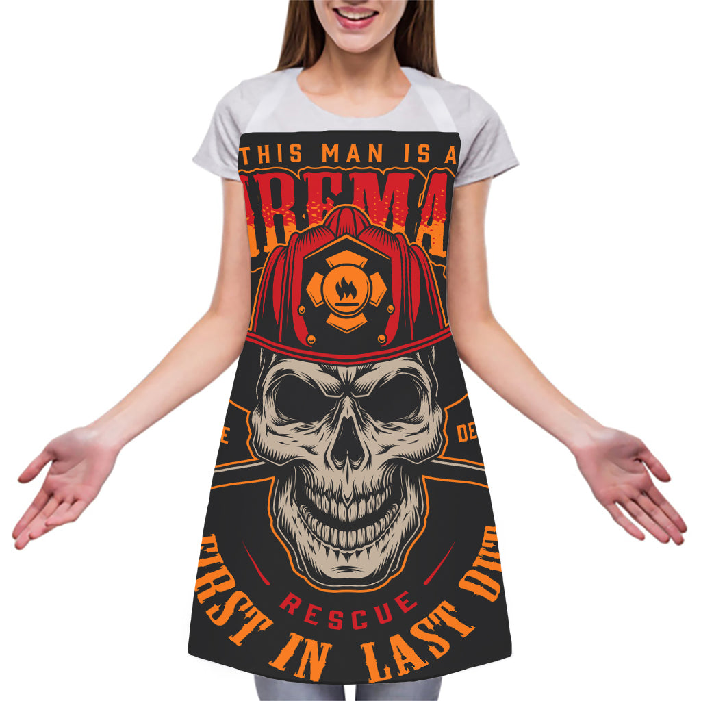 Firefighter First In Last Out Print Adjustable Apron