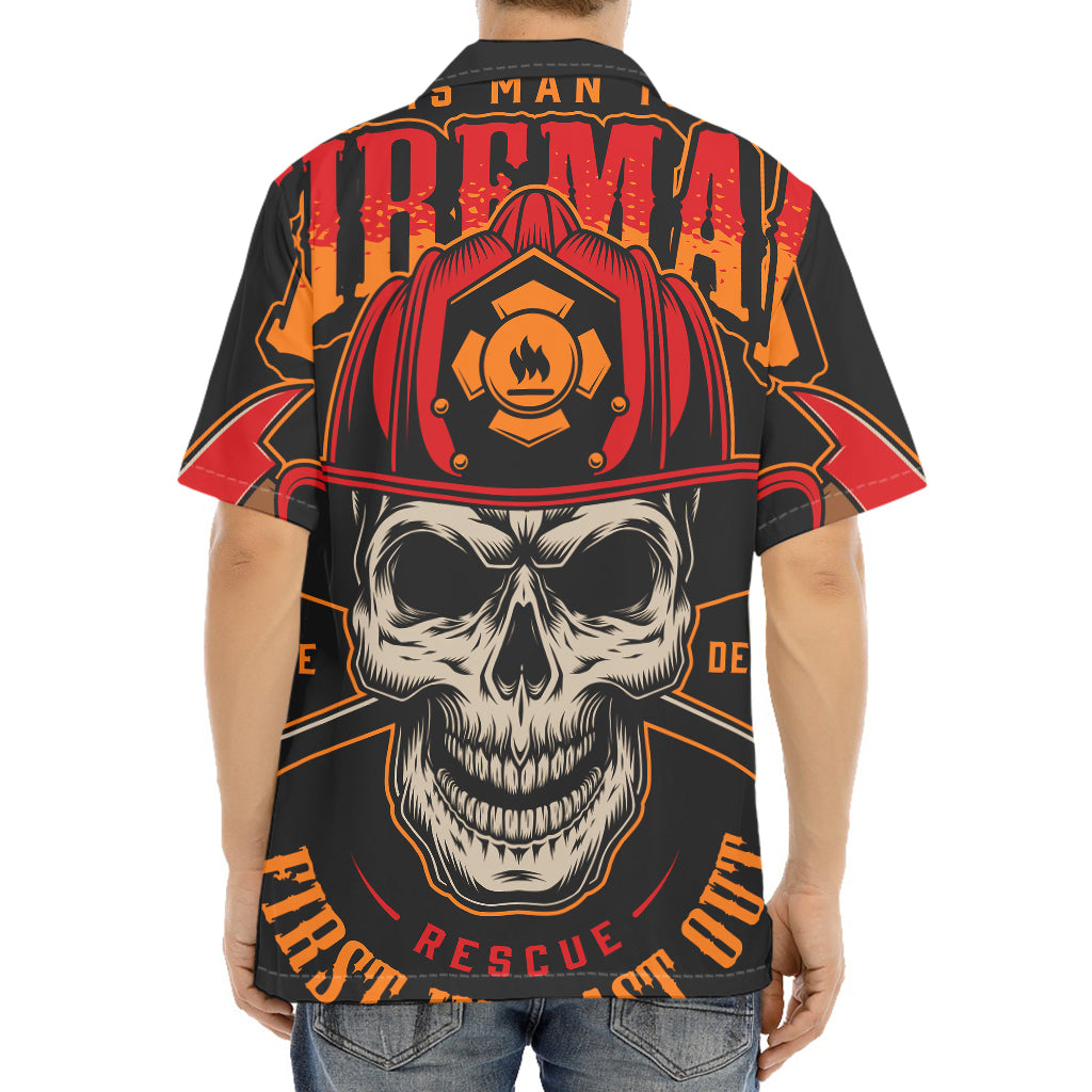 Firefighter First In Last Out Print Aloha Shirt