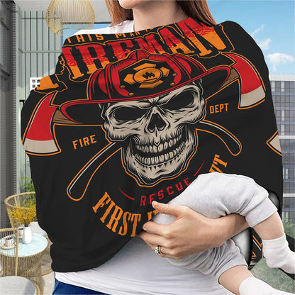 Firefighter First In Last Out Print Baby Seat Cover