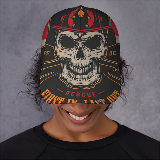Firefighter First In Last Out Print Baseball Cap