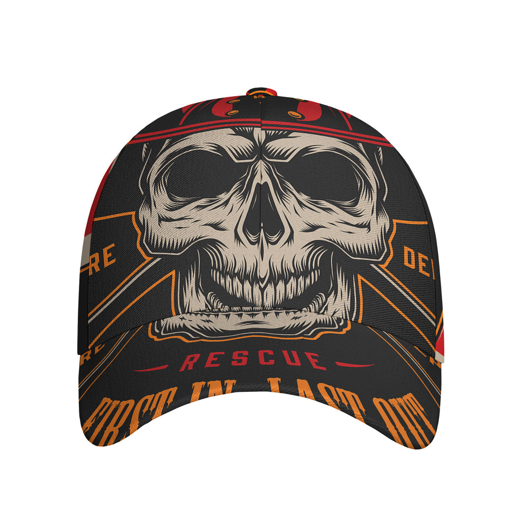 Firefighter First In Last Out Print Baseball Cap