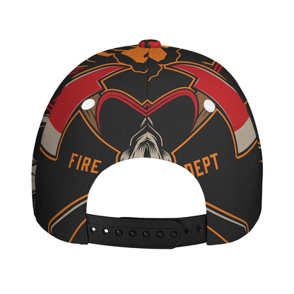 Firefighter First In Last Out Print Baseball Cap
