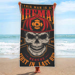 Firefighter First In Last Out Print Beach Towel