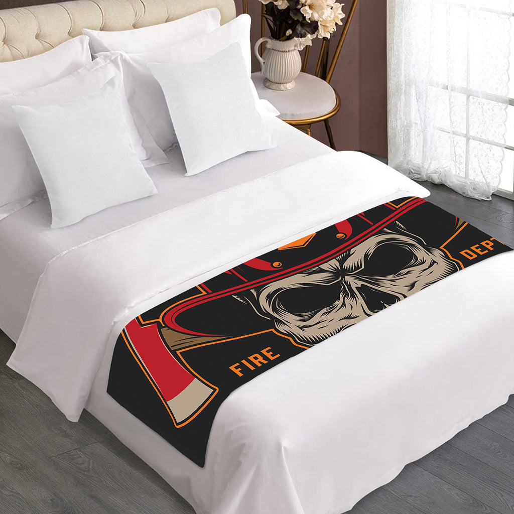 Firefighter First In Last Out Print Bed Runner