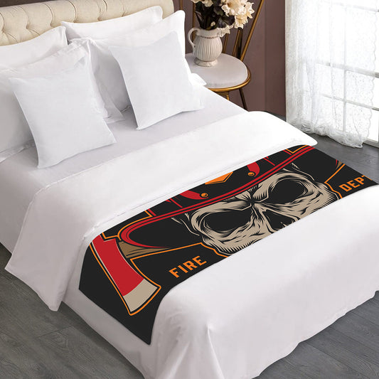 Firefighter First In Last Out Print Bed Runner