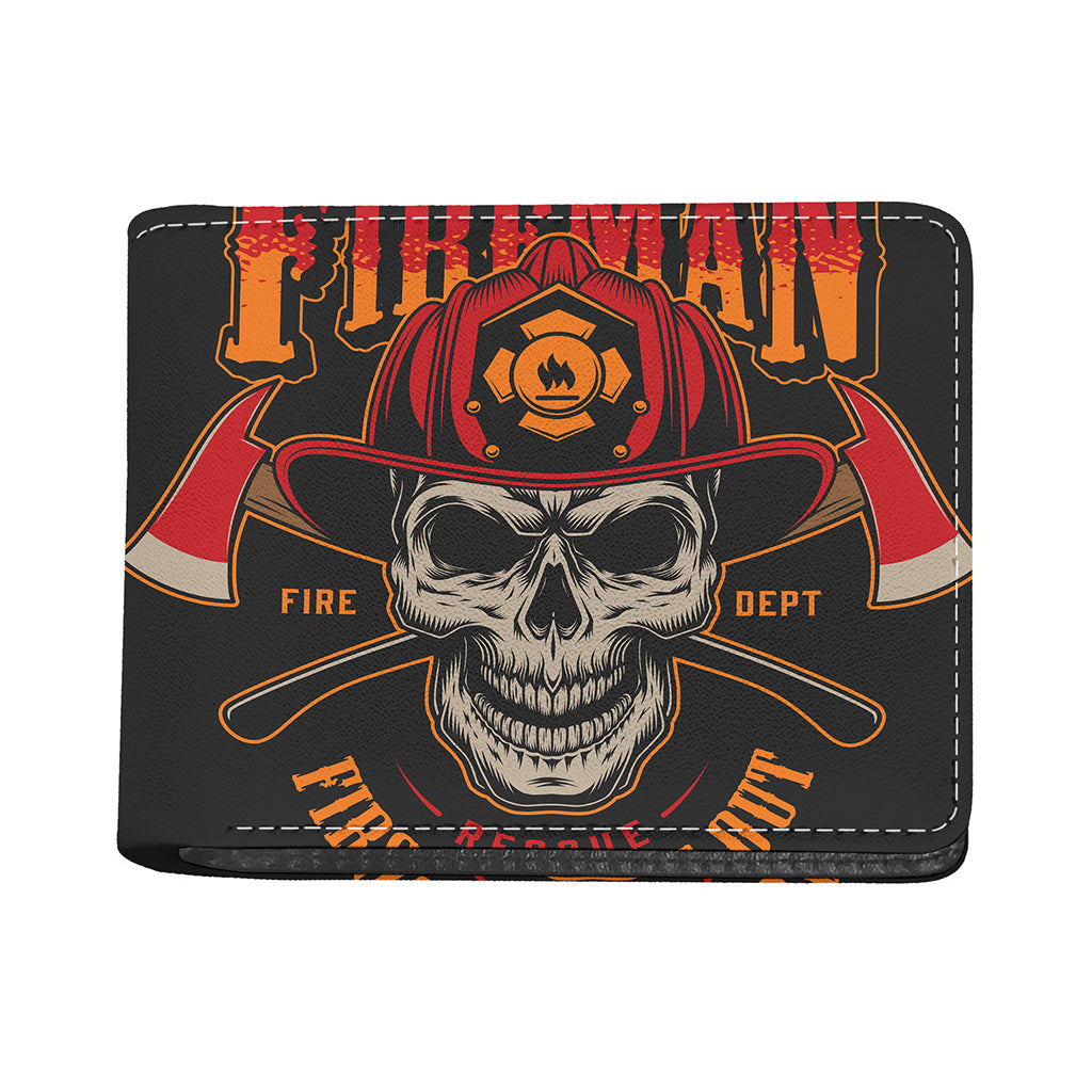 Firefighter First In Last Out Print Bifold Wallet