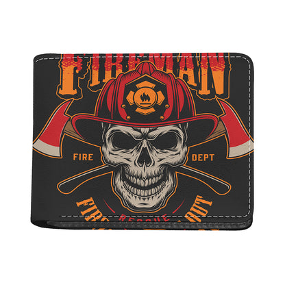 Firefighter First In Last Out Print Bifold Wallet