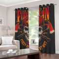 Firefighter First In Last Out Print Dimout Grommet Curtains