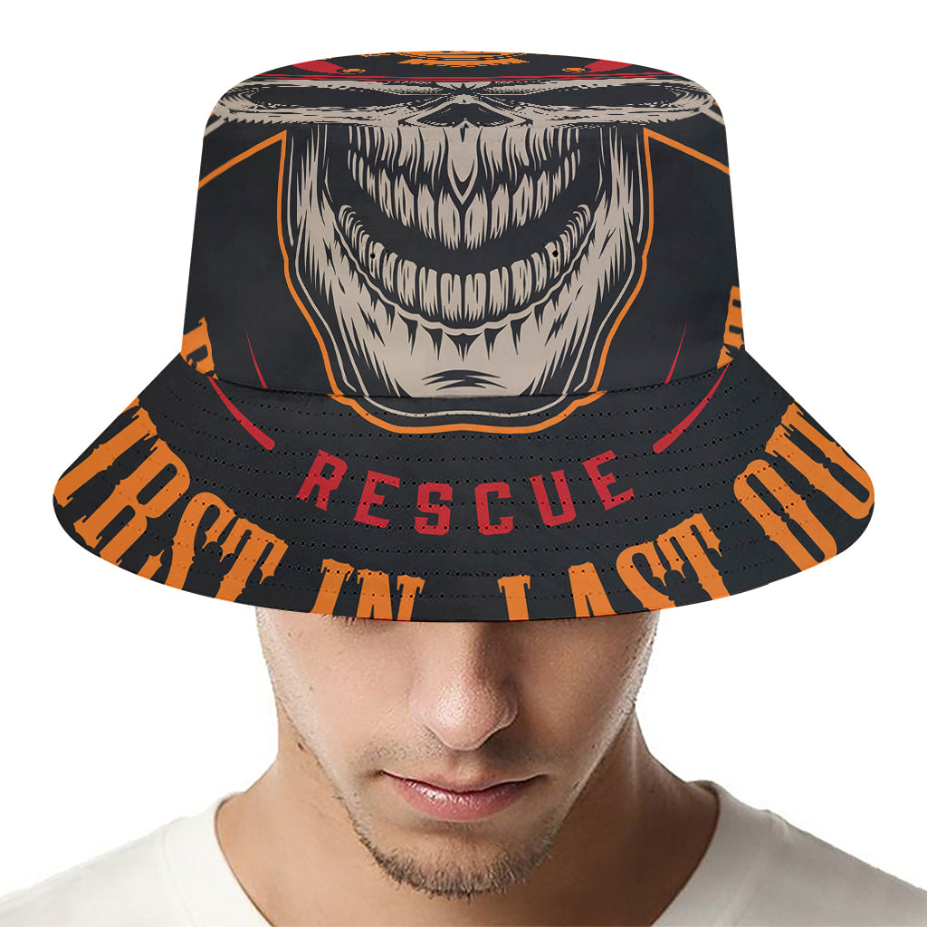 Firefighter First In Last Out Print Bucket Hat