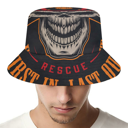 Firefighter First In Last Out Print Bucket Hat