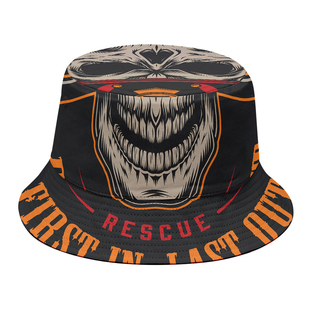Firefighter First In Last Out Print Bucket Hat