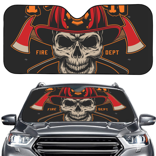 Firefighter First In Last Out Print Car Windshield Sun Shade