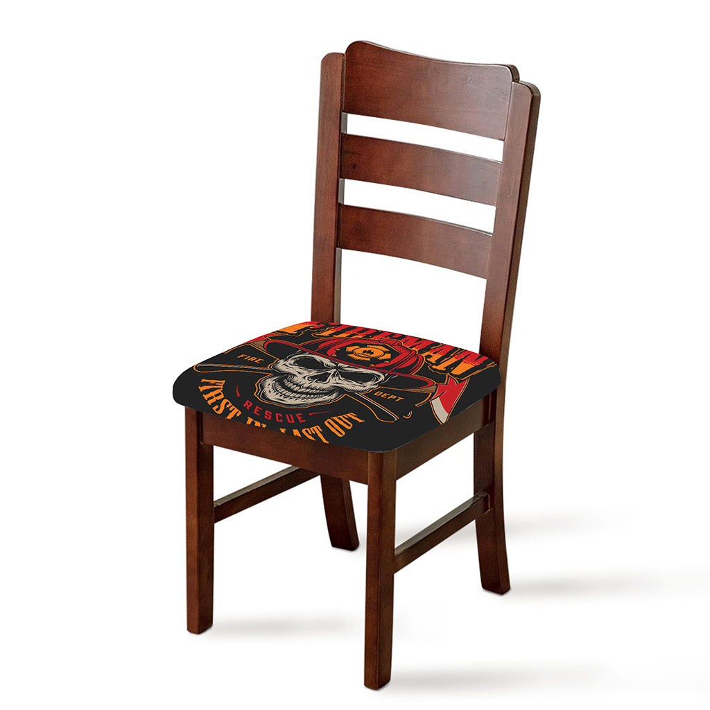 Firefighter First In Last Out Print Chair Cushion Cover