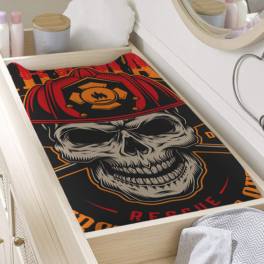 Firefighter First In Last Out Print Changing Pad Cover