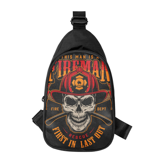 Firefighter First In Last Out Print Chest Bag