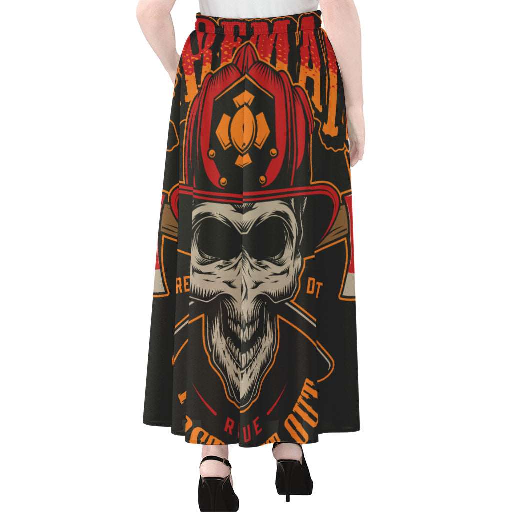 Firefighter First In Last Out Print Chiffon Maxi Skirt