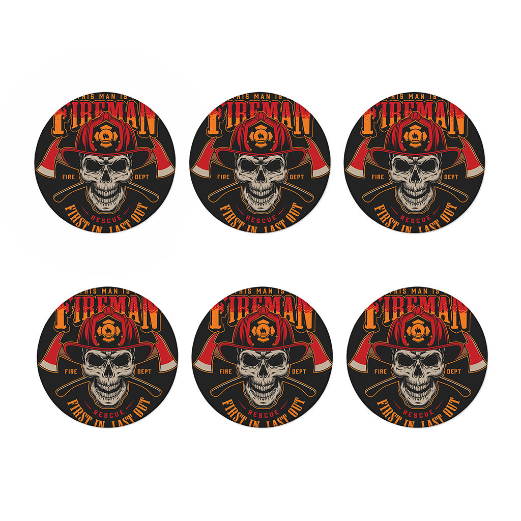 Firefighter First In Last Out Print Coaster Set