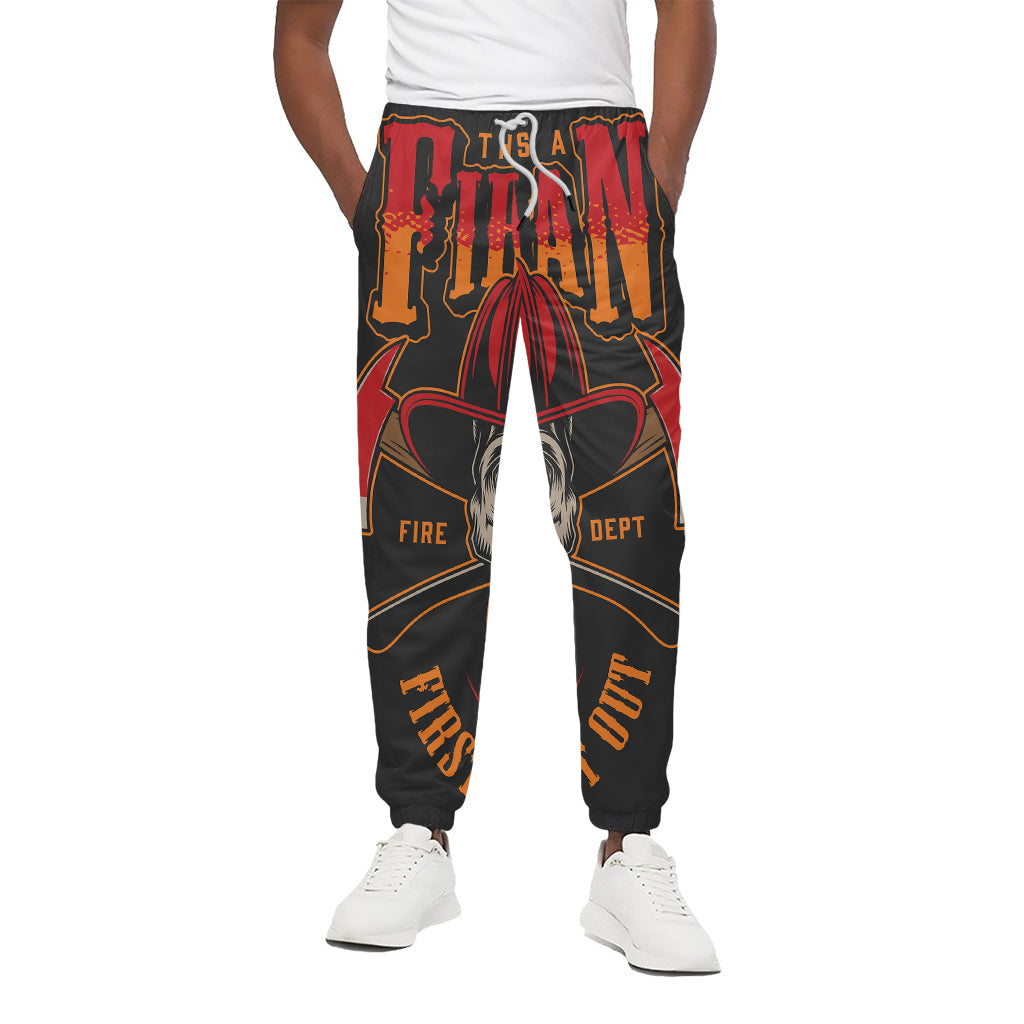 Firefighter First In Last Out Print Cotton Pants