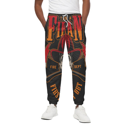 Firefighter First In Last Out Print Cotton Pants