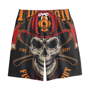 Firefighter First In Last Out Print Cotton Shorts