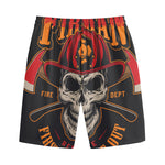 Firefighter First In Last Out Print Cotton Shorts