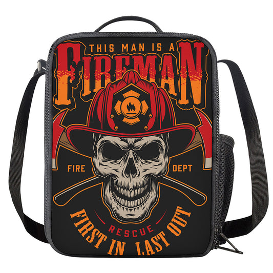 Firefighter First In Last Out Print Crossbody Lunch Bag