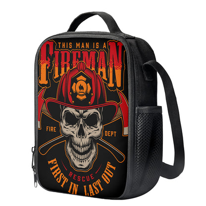 Firefighter First In Last Out Print Crossbody Lunch Bag