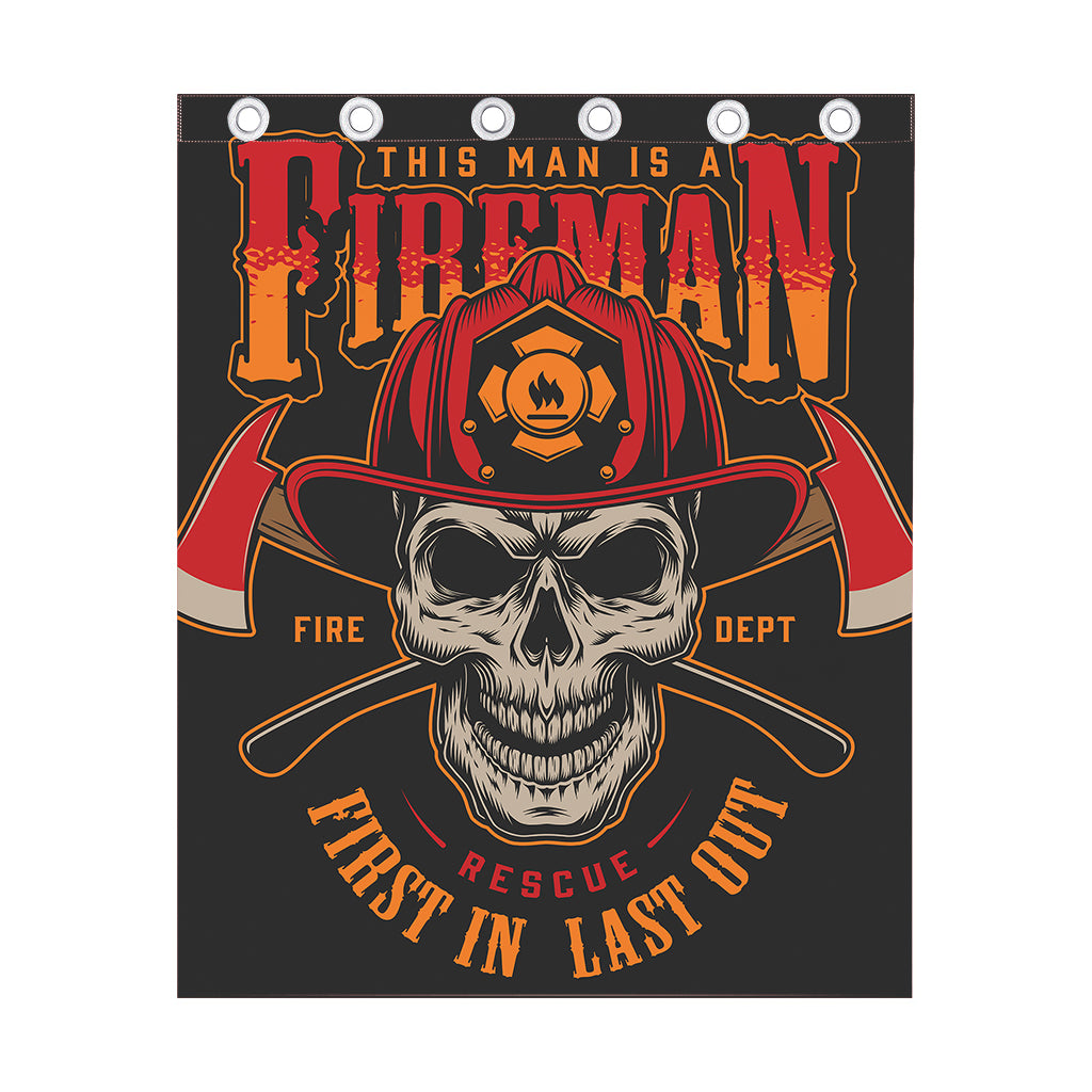 Firefighter First In Last Out Print Curtain
