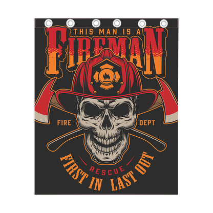 Firefighter First In Last Out Print Curtain